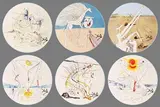 Salvador Dali Spanish, Conquete de Cosmos, limited edition set of 6 ceramic plates - numbered from an edition of 4000