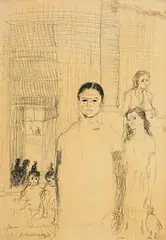 Paul Hogarth, Durban, 1956, pencil drawing