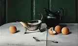 David French Le Roy, Black Jug and Gravy Bowl, 2006, oil on board