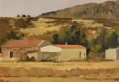 Sardinian Farmhouse I by Martin Mooney, oil on board, sold Jun 2022