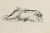 Barrie Cooke, Study for Big White Nude, 1962, charcoal on paper