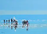 John Morris, Along the Shore, oil on board