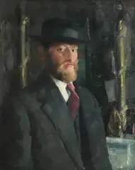 Henry Robertson Craig, Man in a Bowler Hat, oil on canvas
