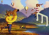 Alan Kenny, Connemara Landscape with Dancers, Balloons, and Musicians