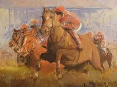 Over the Sticks by Patrick Copperwhite, oil on canvas, sold Jun 2022