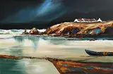 Aran Islanders by J.P. Rooney, oil on board, sold Jun 2022