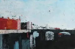 Michael Hales, Dark Waters, Grey Towers, encaustic and oils on birch ply