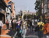 Stephen Cullen, Grafton Street, Dublin, oil on board