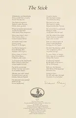 Seamus Heaney, The Stick, broadside - numbered 63 from an edition of 100
