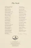 Seamus Heaney, The Stick, broadside - numbered 63 from an edition of 100