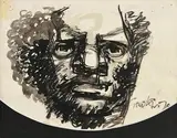 Patrick Graham, Luke Kelly, 1970, pen and ink on paper