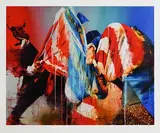 Conor Harrington, Hot Air I Do Delcare, 2021, archival pigment print with silkscreen gloss varnish on Somerset paper - numbered 63 from an edition of 150 - on Somerset paper
