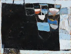 Mark Cullen, Harbour Boats, Coliemore, 2010, oil on canvas