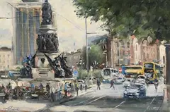 Norman Teeling, O'Connell St., Dublin, oil on board