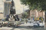 O'Connell St., Dublin by Norman Teeling, oil on board, sold Jun 2022