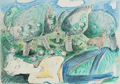 Donal McCann, Bishop's Orchard Limerick, watercolour and ink on paper