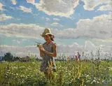 Peter Andreer, Picking Flowers, 1972, oil on canvas