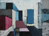 Michael Hales, Castles on the Hill, Time for Change, encaustic and oils on birch ply