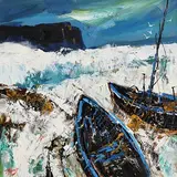 Benmore Head Storm by J.P. Rooney, oil on board, sold Jun 2022