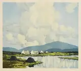 Paul Henry, Cottages by the Lake, print
