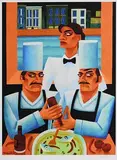 Hot in the Kitchen by Graham Knuttel, limited edition print - numbered 10 from an edition of 50 aside from 5 artist's proofs, sold Jun 2022
