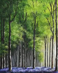 Blue by Simone Puorger, acrylic on canvas, sold Jun 2022