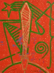 Abdullah Qandell, Padi, Blood Sword of Colossal Victory, oil on paper