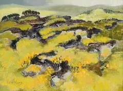 Scrubland by Arthur Armstrong, oil on board, sold Apr 2022