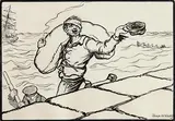 Illustration to 'The Rio Grande: Capstan Chanty' by Jack Butler Yeats, ink and pencil drawing, sold Apr 2022
