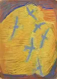 Tony O'Malley, Hawks Searching Corn, 1968, gouache on paper