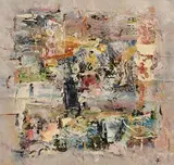 John Kingerlee, Pillar, 2016, oil and collage on Indian paper