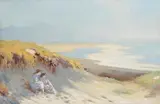 George William Russell, Two Girls on a Beach, oil on canvas