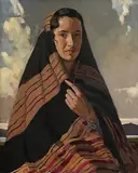Madonna of the West by Maurice Canning Wilks, oil on canvas, offered Apr 2022