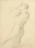 William Orpen, Portrait of Grace Orpen, pencil drawing