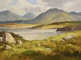 Landscape at Recess, Connemara by Maurice Canning Wilks, oil on canvas, sold Apr 2022