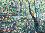 Arthur K. Maderson, Towards the Lake Isle of Innisfree, mixed media on board