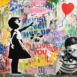 Thierry Guetta, Balloon Girl, 2020, unique silkscreen and mixed media on wove paper