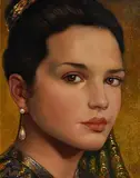 Girl with the Pearl Earing by Ken Hamilton, oil on board, sold Apr 2022