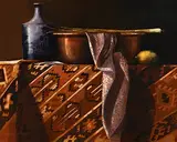 Martin Mooney, Still Life with Kilim, 1998, oil on canvas