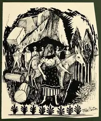 Peasant with Donkey by John Minton, c.1940, pen and ink on paper, offered Apr 2022
