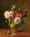 Hans Iten, Still Life - Vase of Flowers, oil on canvas