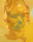 Cian McLoughlin, Tronie - Yellow and Blue Head, oil on canvas