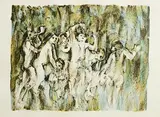 Children of the Woods by Louis le Brocquy, 1991, lithograph in colour - numbered 59 from an edition of 75, sold Apr 2022