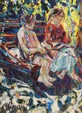 The Swing Seat by Arthur K. Maderson, oil on board, sold Apr 2022