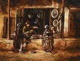 Mark O'Neill, Market in Morocco, 1998, oil on board