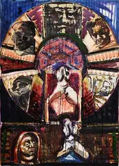 Patrick Graham, Completing the Circle, mixed media on paper