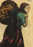 William Conor, The Turf Gatherer, wax crayon