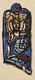 Design for the Crucifixion, St. Mary's, Downe, Kent by Evie Hone, 1949, gouache on paper, sold Mar 2022