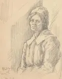 Paul Henry, Connemara Woman, 1919, pencil on paper