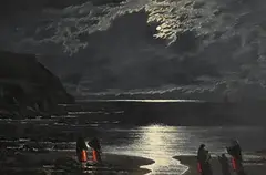 Awaiting the Arrival by Ciaran Clear, oil on board, sold Mar 2022